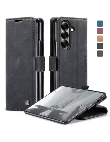 Cover Galaxy Z Fold7 Pelle Marrone Nero | Melacompro