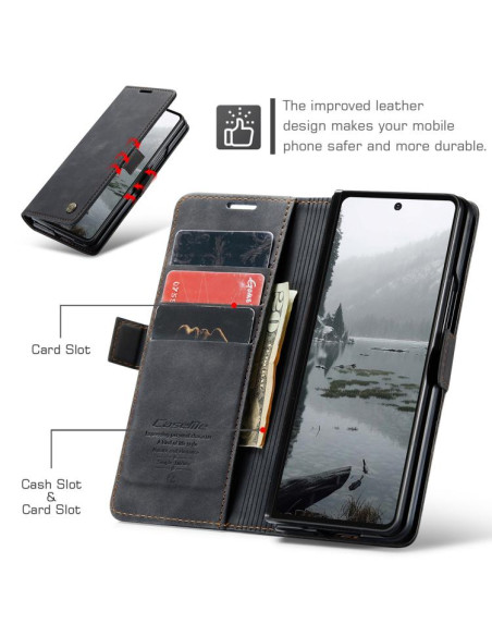 Cover Galaxy Z Fold7 Pelle Marrone Nero | Melacompro