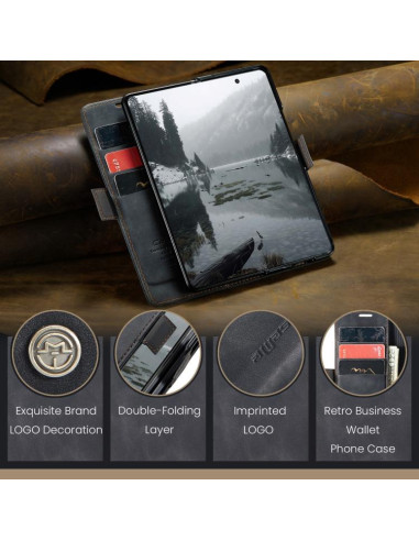 Cover Galaxy Z Fold7 Pelle Marrone Nero | Melacompro