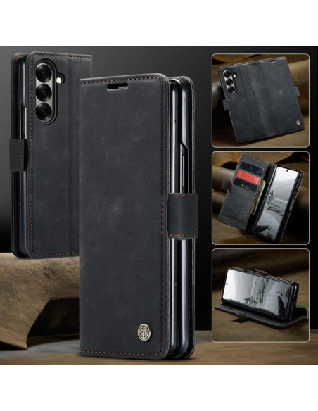 Cover Galaxy Z Fold7 Pelle Marrone Nero | Melacompro