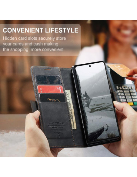 Cover Galaxy Z Fold7 Pelle Marrone Nero | Melacompro