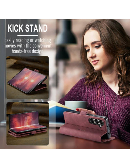 Cover Galaxy Z Fold7 Pelle Marrone Rosso | Melacompro