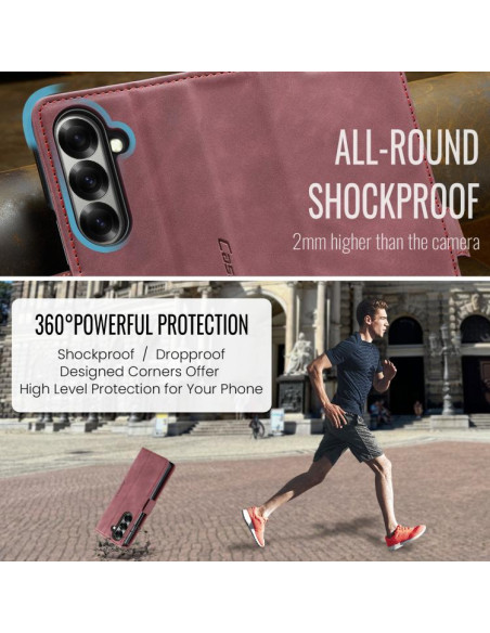 Cover Galaxy Z Fold7 Pelle Marrone Rosso | Melacompro