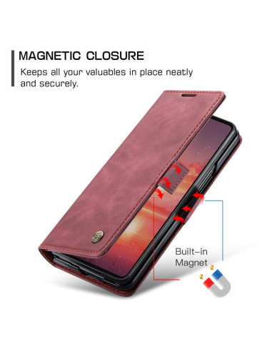 Cover Galaxy Z Fold7 Pelle Marrone Rosso | Melacompro