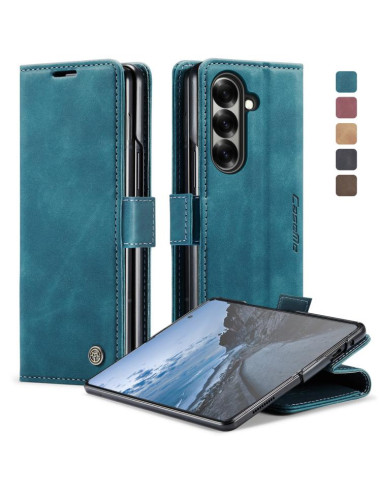 Cover Galaxy Z Fold7 Pelle Marrone Blu | Melacompro