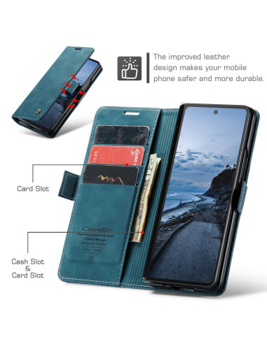 Cover Galaxy Z Fold7 Pelle Marrone Blu | Melacompro