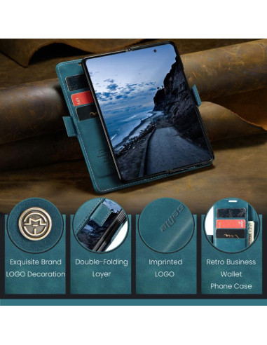 Cover Galaxy Z Fold7 Pelle Marrone Blu | Melacompro