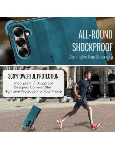 Cover Galaxy Z Fold7 Pelle Marrone Blu | Melacompro