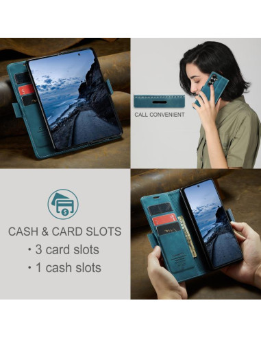 Cover Galaxy Z Fold7 Pelle Marrone Blu | Melacompro