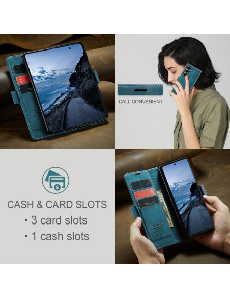 Cover Galaxy Z Fold7 Pelle Marrone Blu | Melacompro