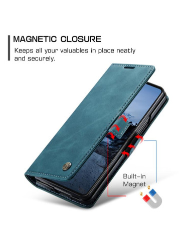 Cover Galaxy Z Fold7 Pelle Marrone Blu | Melacompro