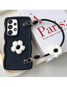 Cover Galaxy A52 TPU Floreale Rosa Nero | Melacompro