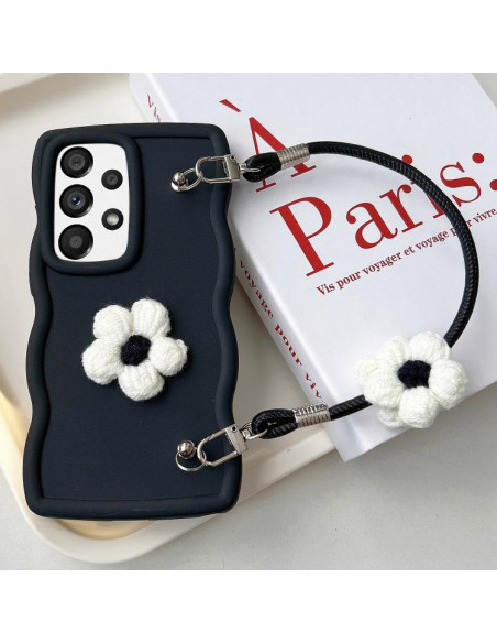 Cover Galaxy A33 5G Floreale Rosa TPU Nero | Melacompro