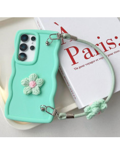 Cover Galaxy S25 Ultra 5G TPU Floreale Rosa Verde