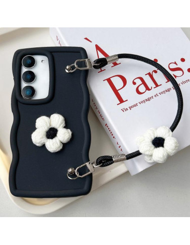 Cover Galaxy S20 FE TPU Rosa Floreale Nero | Melacompro