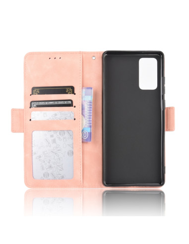 Cover Galaxy S20 FE Portafoglio Pelle Rosa | Melacompro