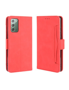 Cover Galaxy S20 FE Portafoglio Pelle Nero Rosso