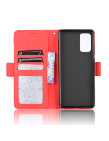 Cover Galaxy S20 FE Portafoglio Pelle Rosso | Melacompro