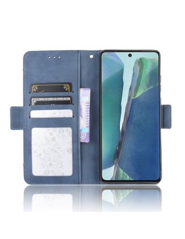 Cover Galaxy S20 FE Portafoglio Pelle Blu | Melacompro