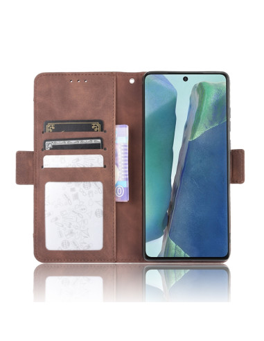 Cover Galaxy S20 FE Portafoglio Pelle Marrone | Melacompro