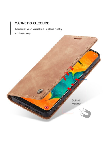 Cover Galaxy A40 Pelle Nero Portafoglio Marrone | Melacompro
