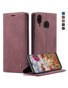 Cover Galaxy A40 Pelle Portafoglio con Supporto Wine Rosso