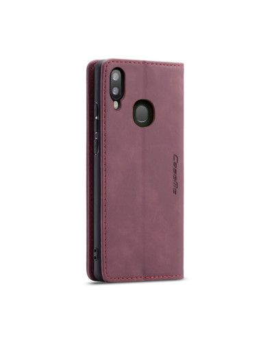 Cover Galaxy A40 Pelle Nero Portafoglio Wine Rosso | Melacompro