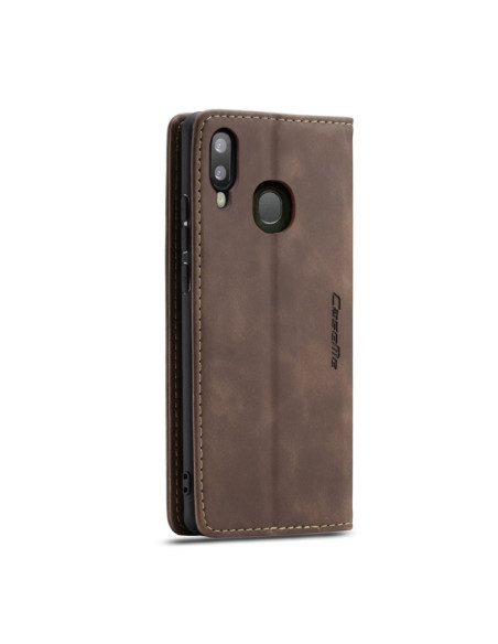 Cover Galaxy A40 Pelle Nero Portafoglio Coffee | Melacompro