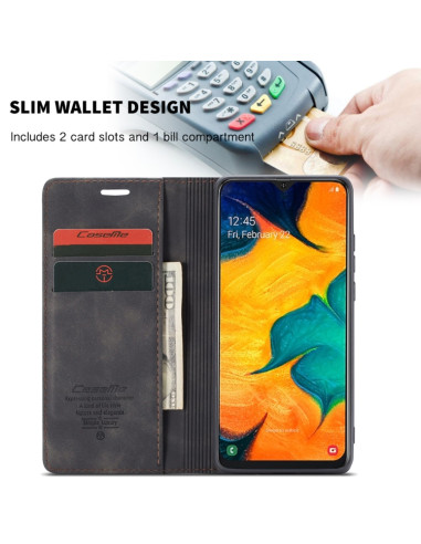 Cover Galaxy A40 Pelle Nero Portafoglio | Melacompro