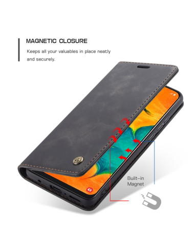 Cover Galaxy A40 Pelle Nero Portafoglio | Melacompro