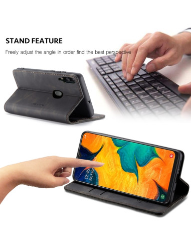 Cover Galaxy A40 Pelle Nero Portafoglio | Melacompro