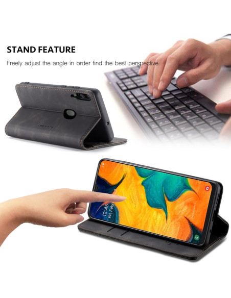 Cover Galaxy A40 Pelle Nero Portafoglio | Melacompro