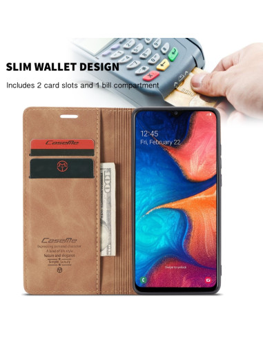 Cover Galaxy A20e Pelle Crazy Horse Marrone | Melacompro