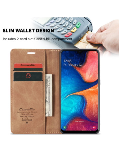 Cover Galaxy A20e Pelle Crazy Horse Marrone | Melacompro