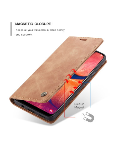 Cover Galaxy A20e Pelle Crazy Horse Marrone | Melacompro