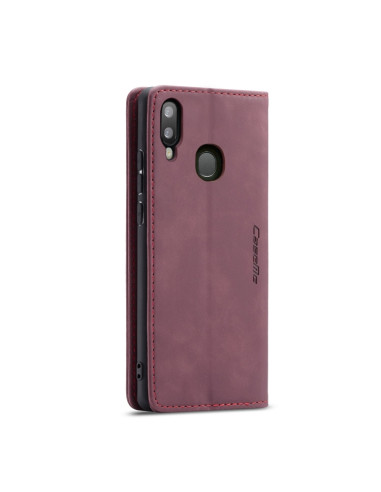 Cover Galaxy A20e Pelle Crazy Horse Wine Rosso | Melacompro