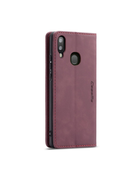 Cover Galaxy A20e Pelle Crazy Horse Wine Rosso | Melacompro