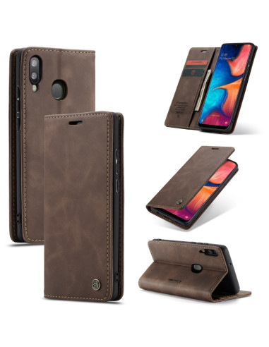 Cover Galaxy A20e Pelle Crazy Horse Coffee | Melacompro