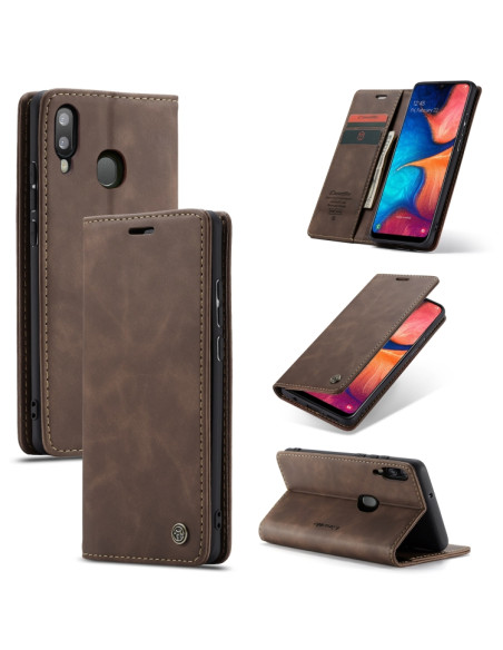 Cover Galaxy A20e Pelle Crazy Horse Coffee | Melacompro