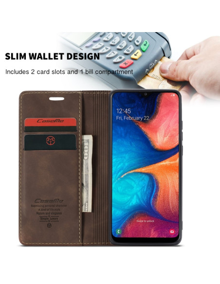 Cover Galaxy A20e Pelle Crazy Horse Coffee | Melacompro