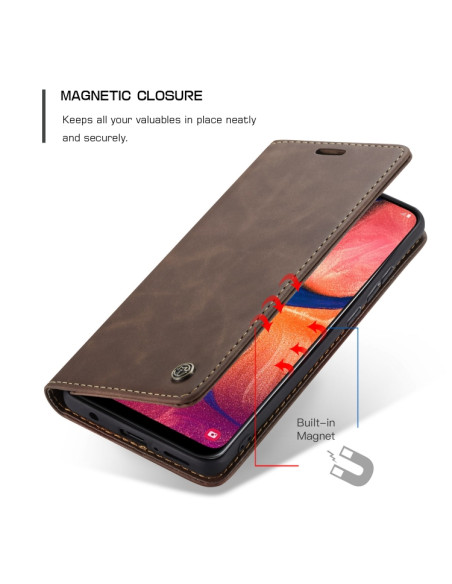 Cover Galaxy A20e Pelle Crazy Horse Coffee | Melacompro