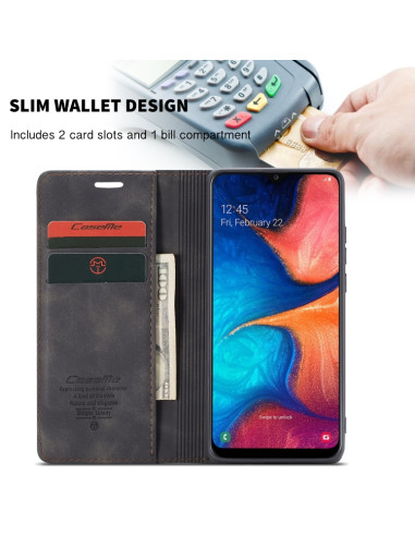 Cover Galaxy A20e Pelle Crazy Horse Nero | Melacompro