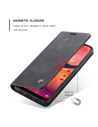 Cover Galaxy A20e Pelle Crazy Horse Nero | Melacompro