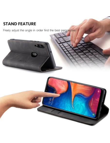 Cover Galaxy A20e Pelle Crazy Horse Nero | Melacompro