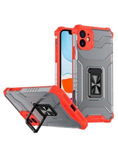 Cover iPhone 11 PC + TPU Antiurto con Anello Rosso