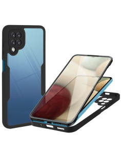 Cover Galaxy A12 Acrilico + TPU Protezione 360° Nero