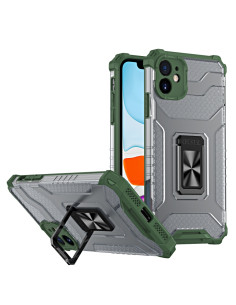 Cover iPhone 11 PC + TPU Antiurto con Anello Grigio