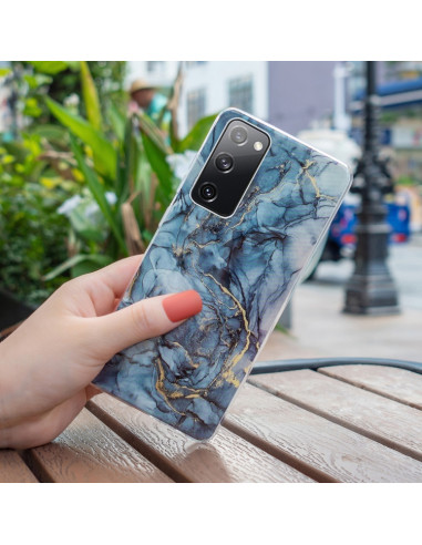 Cover Galaxy S20 FE 5G Marmo Rosa Blu Grigio | Melacompro