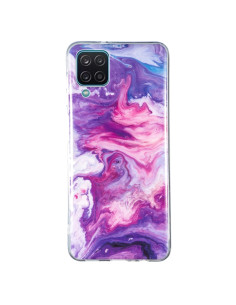 Cover Galaxy A12 5G IMD TPU Marmo Nero Rosso