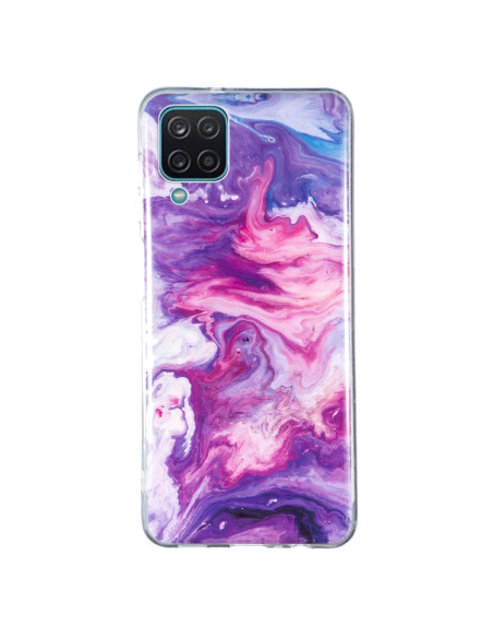 Cover Galaxy A12 5G Marmo Nero TPU Rosso | Melacompro